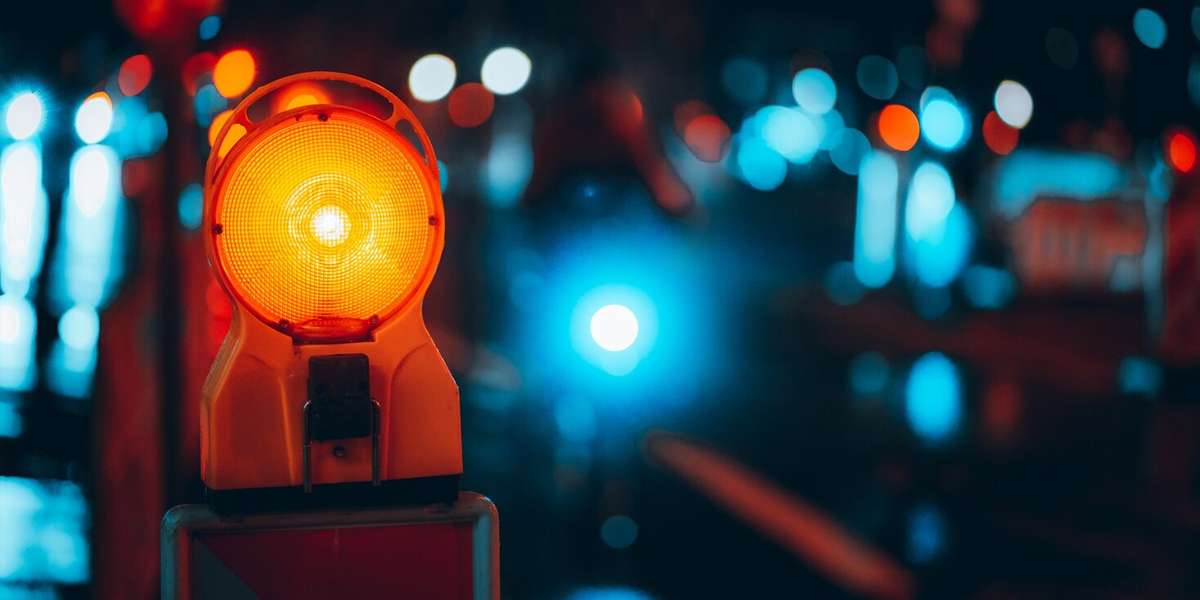 Police on road at night