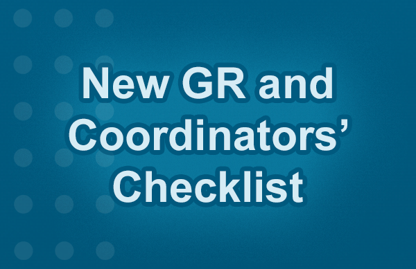 New GR and Coordinators' Checklist