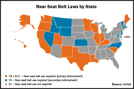 Rear Belt Laws by State