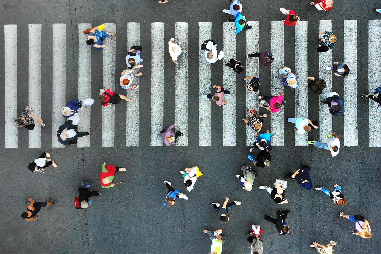 Aerial view of crosswalk