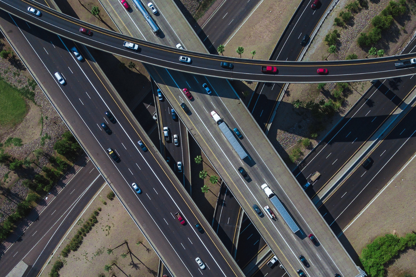 Overhead image of highways