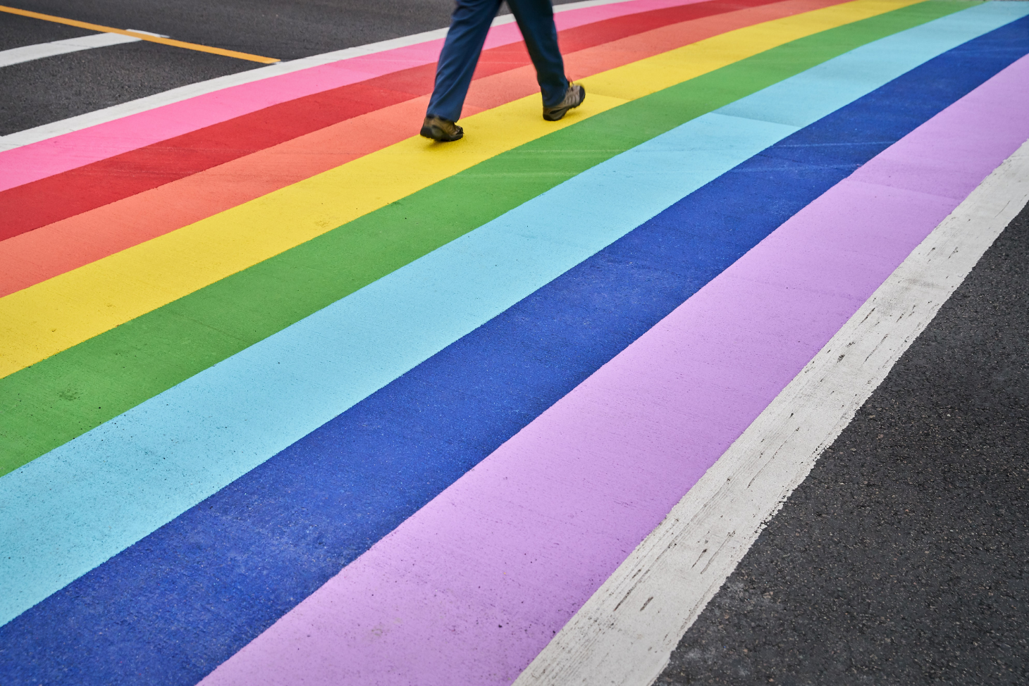 Rainbow pedestrian crosswalk