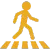 Icon showing pedestrian crossing the street